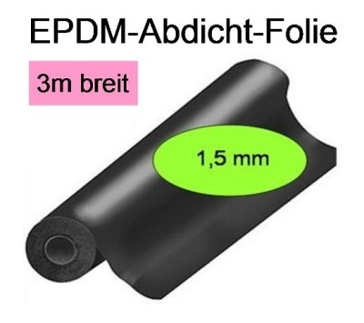 EPDM-Folie, Dicke 1,5mm, 3m breit