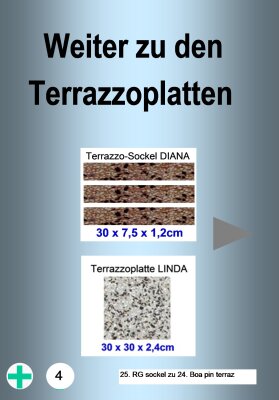 Terrazzo-Sockelleisten, Terrazzoplatten